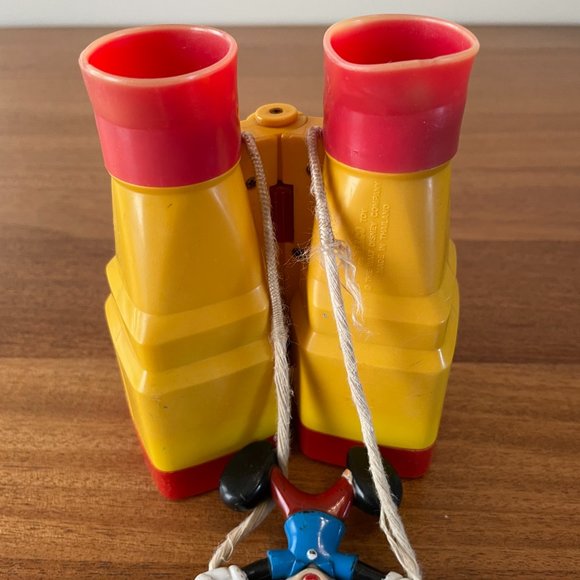 RARE ILLCO Walt Disney Binoculars w/cord, Mickey Mouse on Swing Vintage Toy - Picture 12 of 14
